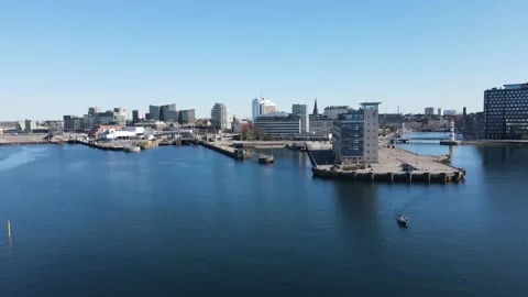 Aerial View of Malmö Coastline Stock Footage 336660733
