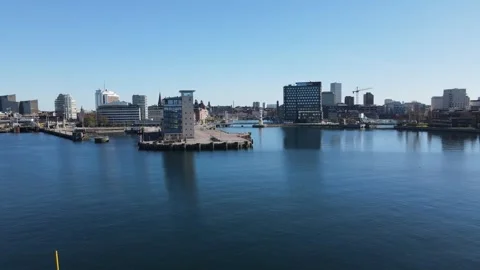 Aerial View of Malmö Coastline Stock Footage 336660740