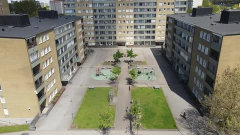 Aerial View of Malmö Rosengård Видео 336660916
