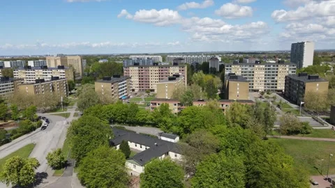 Aerial view of Malmö Rosengård Видео 336661032