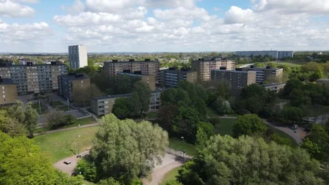 Aerial view of Malmö Rosengård Видео 336661082