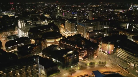 Manchester On Night Stock Video Footage | Royalty Free Manchester On ...