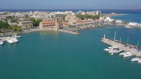 Aerial view of Mandrake Port Stock Footage 80340700