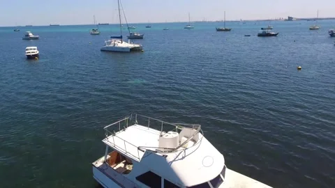 Aerial view of Mangles Bay in Rockingham Western Australia Stock Footage 175036982