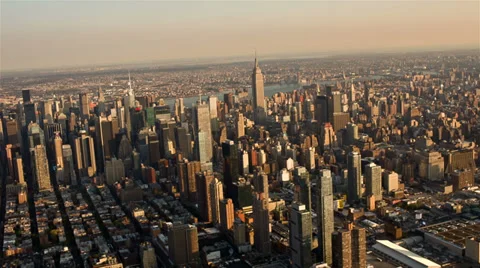 Aerial View of Manhattan 库存影片 32303741