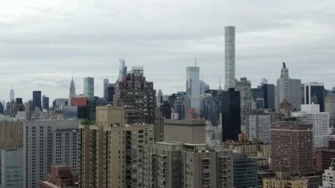 Aerial view of Manhattan Stock Footage 131819604