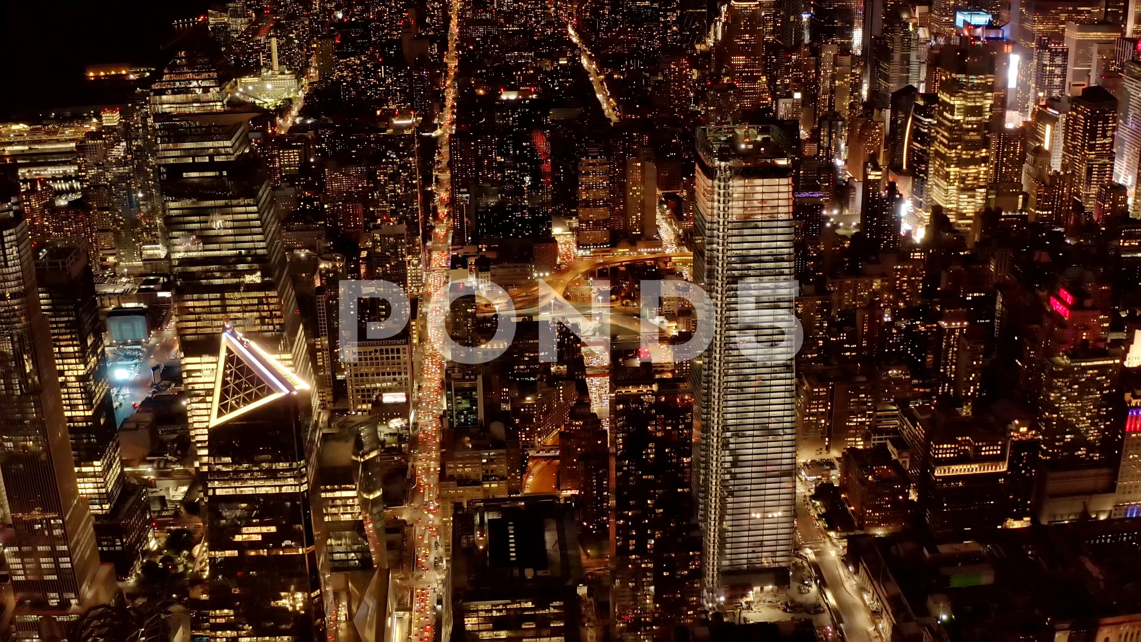 Aerial View Of Manhattan At Night 4k Stock Video Pond5