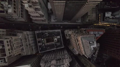 Aerial view of Manhattan in sunset rime. Skyscrapers in New York. Stock Footage 220187645