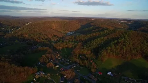 Aerial View of Maple Valley, West Virginia Stock Footage 70602467