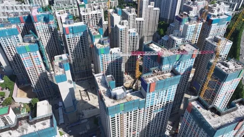 Aerial view of Maple Zai Apartment construction site in Jamwon-dong, Seocho- Vídeo Stock 295774136