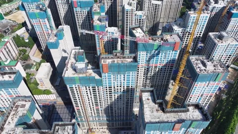 Aerial view of Maple Zai Apartment construction site in Jamwon-dong, Seocho- Vídeo Stock 295774294