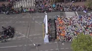 Aerial View Of Marathon City Runners In The Streets Of Belgrade Stock Footage