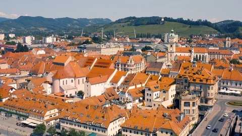 Aerial view of Maribor Stock Footage 113334761
