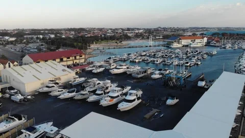 Aerial view of a Marina Stock Footage 138341973