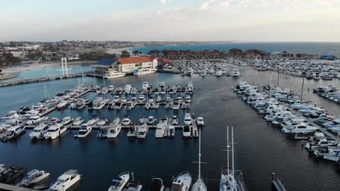 Aerial view of a Marina Stock Footage 138342102