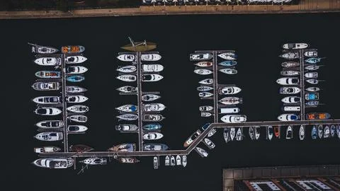 Aerial view of Marina Stock Photos