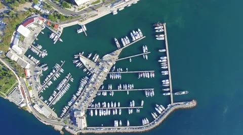 Aerial view of marina in Split Stock Footage 66465058