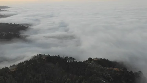 Aerial View of Marine Layer Over San Francisco Bay Stock Footage 97582007