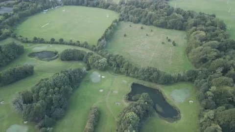 Aerial view of the Marlay Park in Dublin Stock Footage 166810596