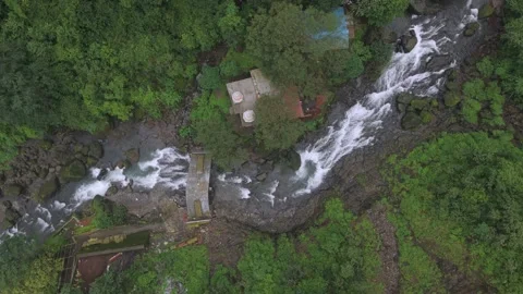 Aerial View of Marleshwar Dhareshwar Waterfall Ratnagiri Maharashtra Stock Footage 345209998