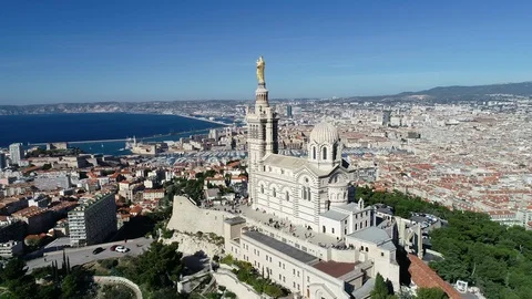 Aerial view of Marseille Stock Footage