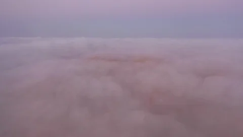Aerial view of massive sand dunes in thick fog. Stock Footage 126282749