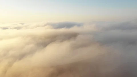 Aerial view of massive sand dunes in thick fog. Stock Footage 126282898