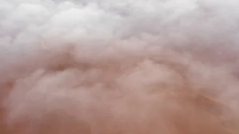 Aerial view of massive sand dunes in thick fog. Stock Footage 126282980