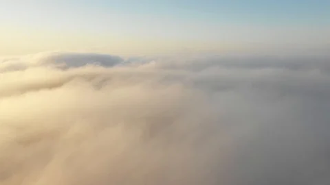 Aerial view of massive sand dunes in thick fog. Stock Footage 126282987