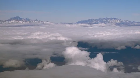 Aerial view massive snow mountain range in Georgia. Stock-Footage 100395955