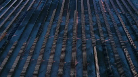Aerial View of Massive Solar Panels Array, Solar Power Plant in Nevada Stock Footage 265081272