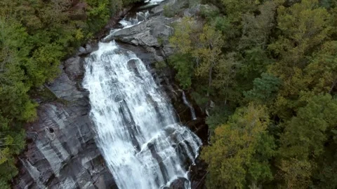 Aerial view of massive waterfall in North Carolina Stock Footage 320897209