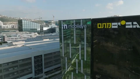 Aerial view of MATAM hi-tech park by the sea at Haifa Video stock 231262359