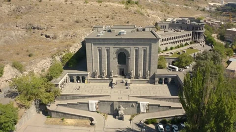 Aerial view of Matenadaran Stock Footage 211110158