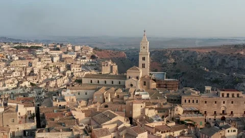 Aerial view of Matera Stock Footage 162243844