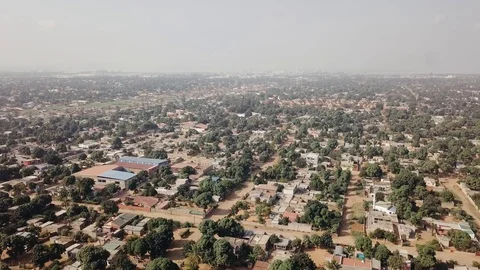 Aerial view of Matola, suburbs of Maputo, Mozambique Stock Footage 117480887
