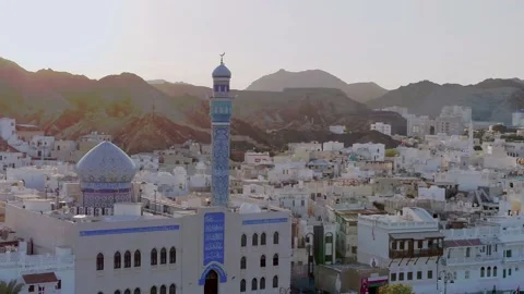 Aerial View of Matrah Mosque in the Cornich Stock Footage 202171947