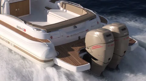 Aerial view of maxi rib navigating  Stock Footage 43228857