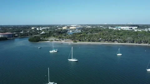 Aerial View of Maximo Park and Eckerd College Stock Footage 171550344