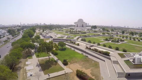 Aerial View of Mazar-e-Quaid, Karachi Pakistan Vídeo Stock 329583453