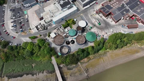 Aerial view of meat processing and export facility at Grannagh County Kilkenny 스톡 동영상 345010297