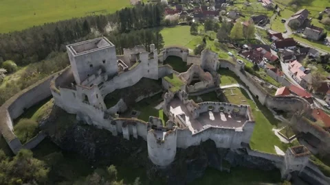 Aerial View of a medieval castle Stock Footage 239916502