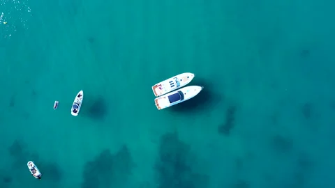 Aerial view of Mediterranean anchorage. Stock Footage 134581201