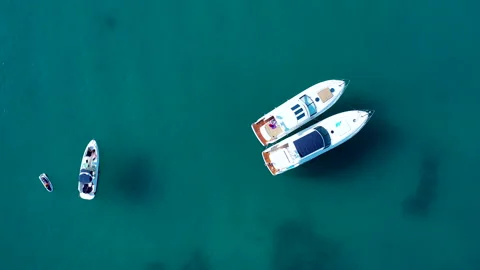 Aerial view of Mediterranean anchorage. Stock Footage 134581264