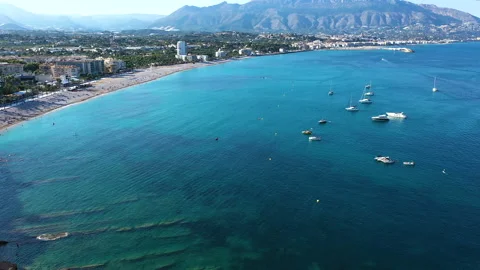 Aerial view of Mediterranean anchorage. Stock Footage 134747248