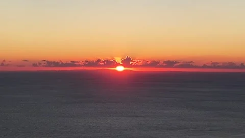 Aerial View of Mediterranean Sunset and Tunisian Coast Stock Footage 345526971
