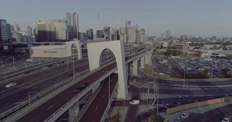 Aerial view of a Melbourne freeway. Melbourne Australia. Stock Footage 78462345
