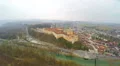 Aerial view of Melk Abbey in Austria and the River Danube. Winter, cold weather 4k or 4k+ Resolution
