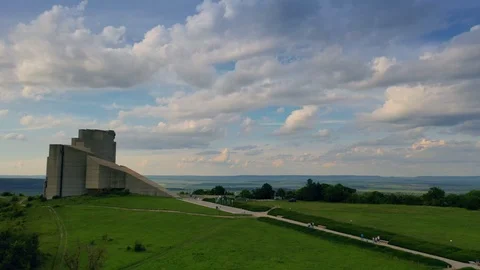 Aerial view of the memorial complex ‘’Founders of the Bulgarian State" Shumen, B Stock Footage 108961449