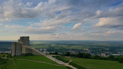 Aerial view of the memorial complex ‘’Founders of the Bulgarian State" Shumen, B Stock Footage 108961457